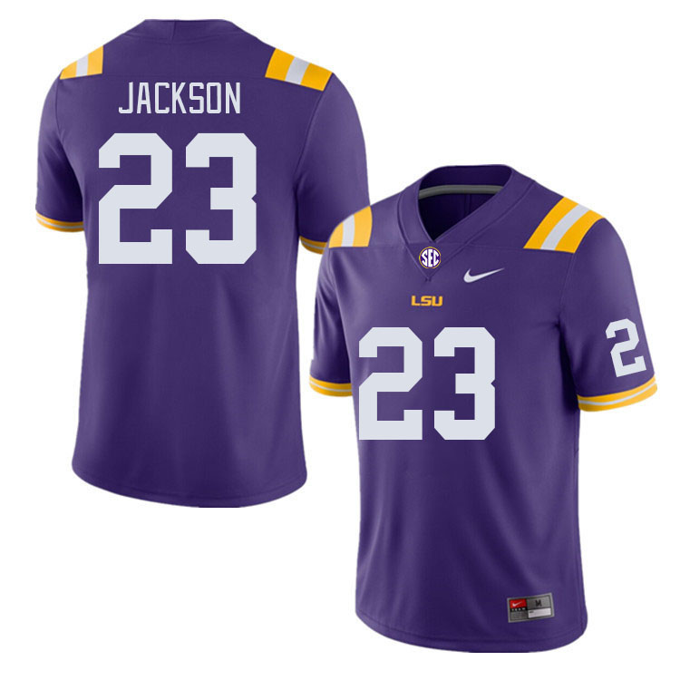 Men #23 Kylin Jackson LSU Tigers College Football Jerseys Stitched Sale-Purple